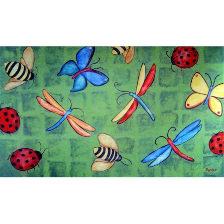 H2H Bug Party Doormat Rug, Green - 18 x 30 in. H22086697